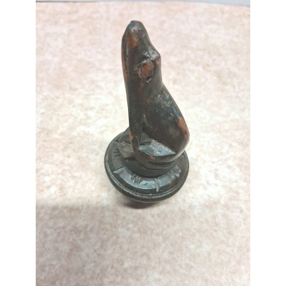 Hand Carved Wood Frog Figure 3" Tall Smooth